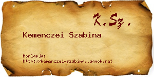 Kemenczei Szabina névjegykártya