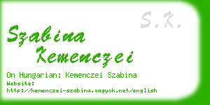 szabina kemenczei business card